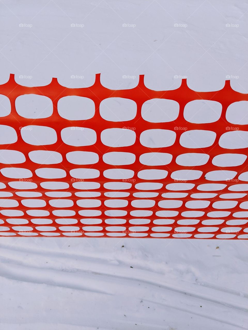 Orange snow fence