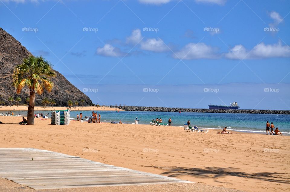 tenerife beach view  - Teresita beach