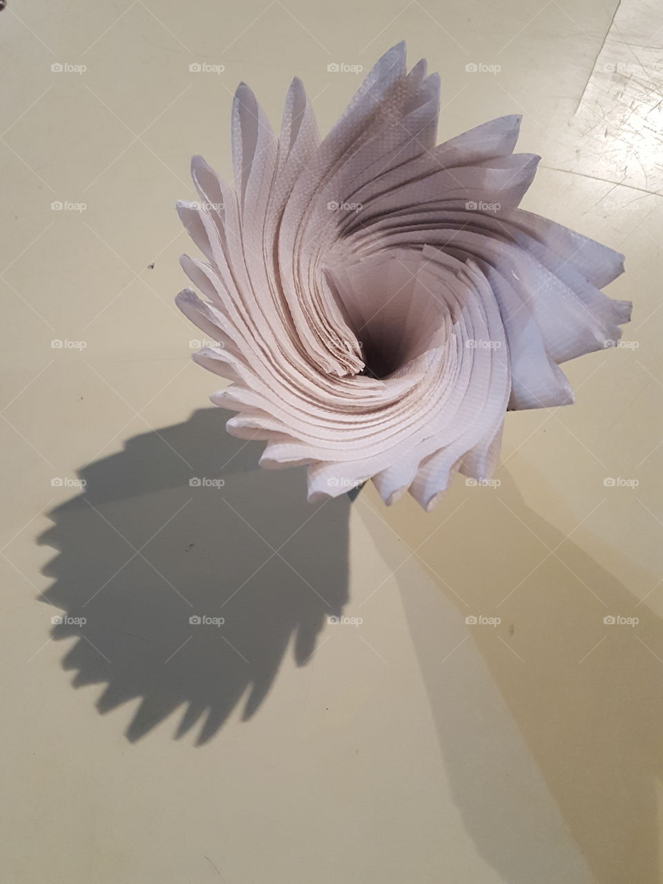 Tissue Paper Spiral Arrangement