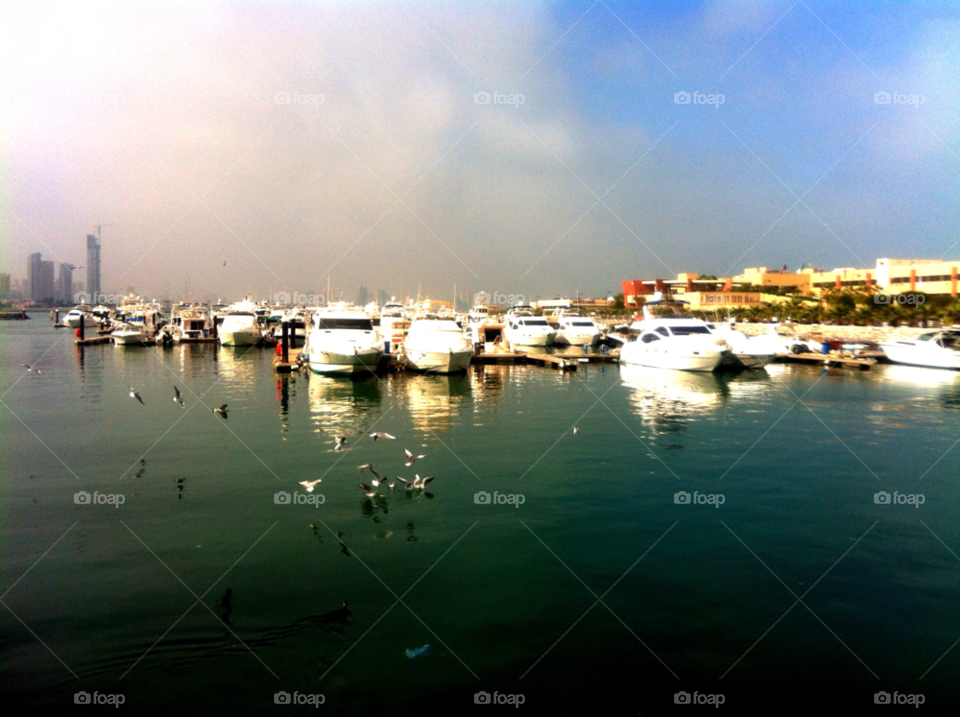 salmiya al kuwait sky boats water by LisAm