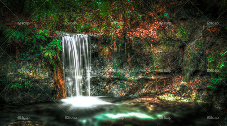 Beautiful waterfall with long exposure in brazil