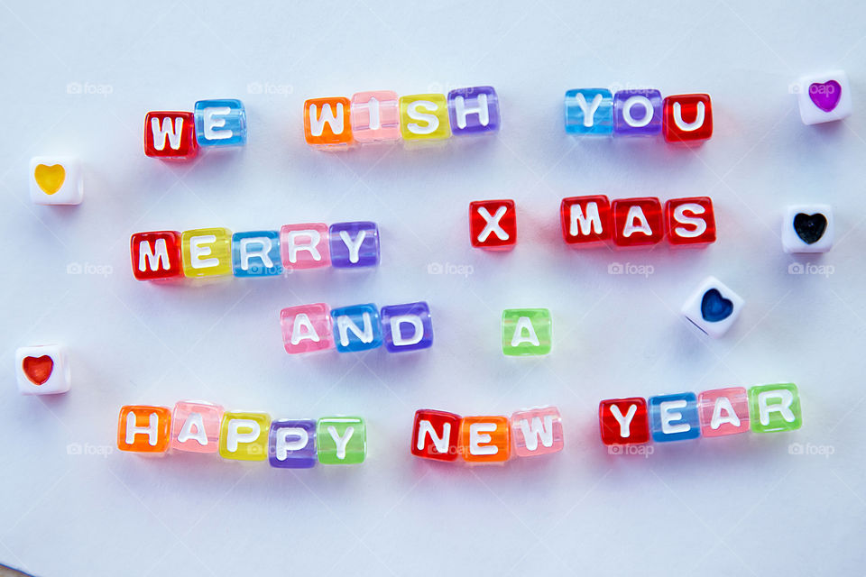 Merry  x mass text on blocks