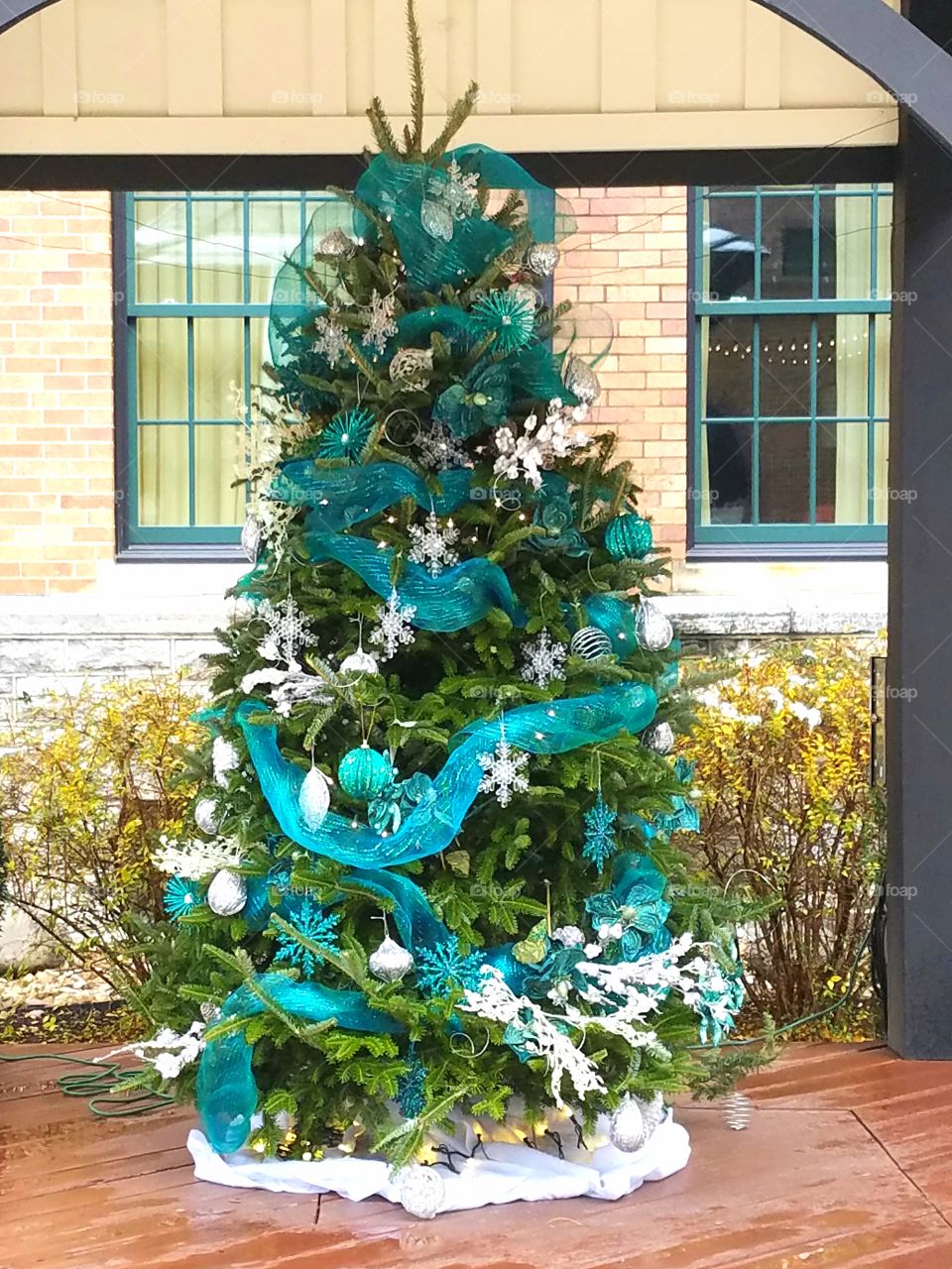 Christmas tree outside of Hotel Roanoke