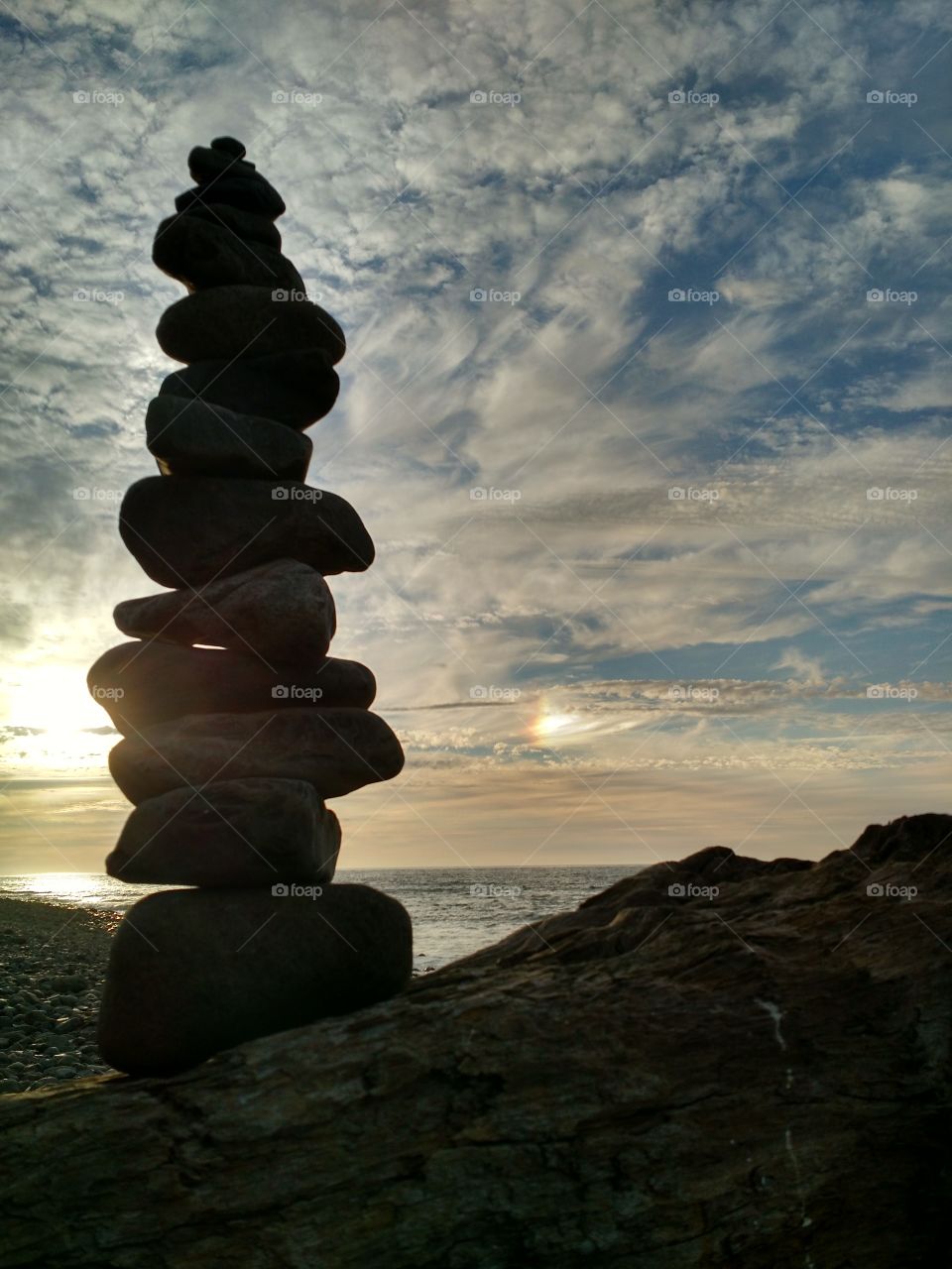 Rock Balancing. Seaside OR 2015