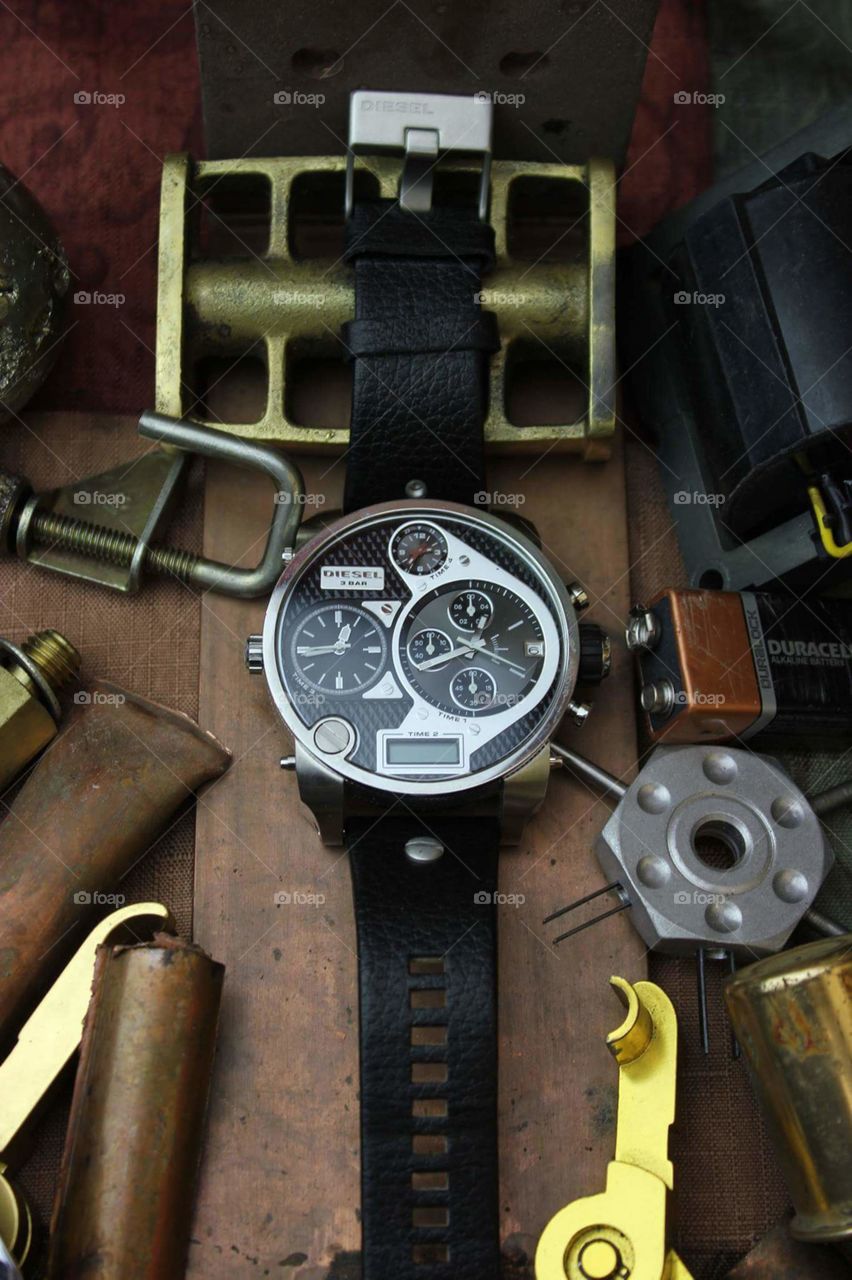 Awesome diesel watch with cool background