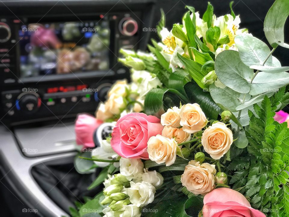 On my way to give this beautiful bouquet of flowers to my gorgeous girl.