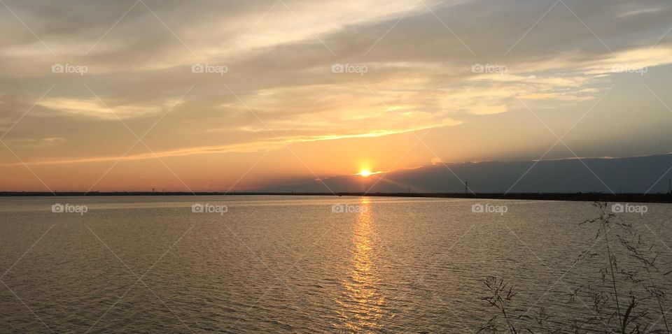 View of lake in the Evening