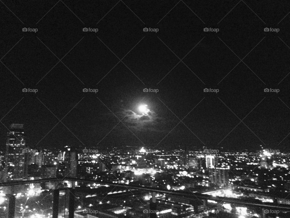 Moon in the city