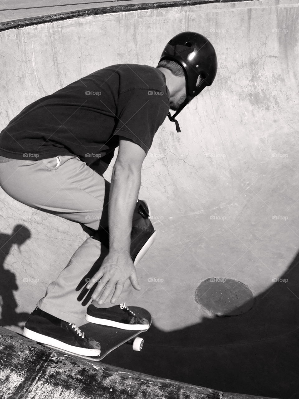 Skater in black and white