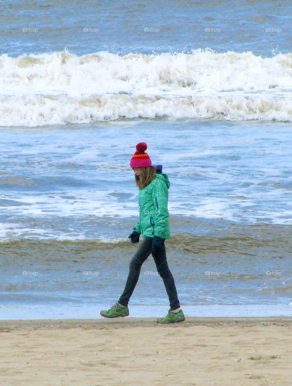 Playing at the beach