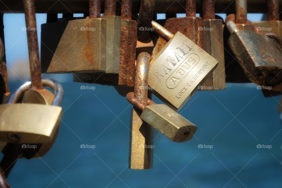 Padlocks on the ramparts of Saint-Malo