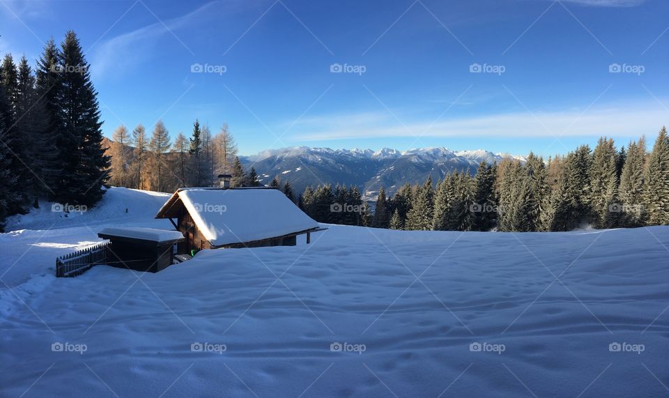 Winter Mountains View 