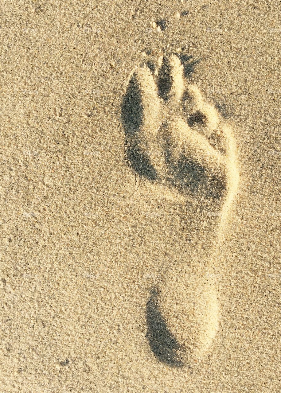 Footprint on beach