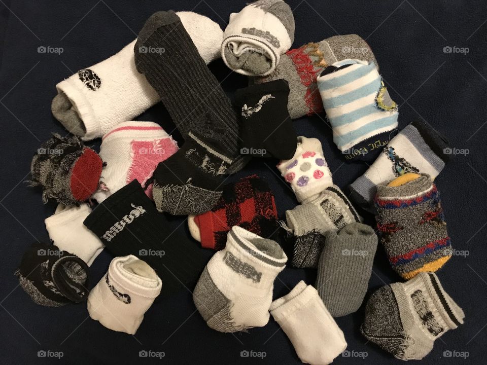 Pile of clean folded socks