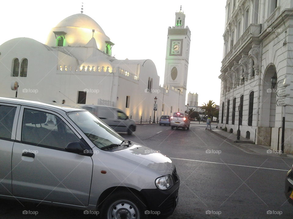 Mosque and french buildings in Algiers
