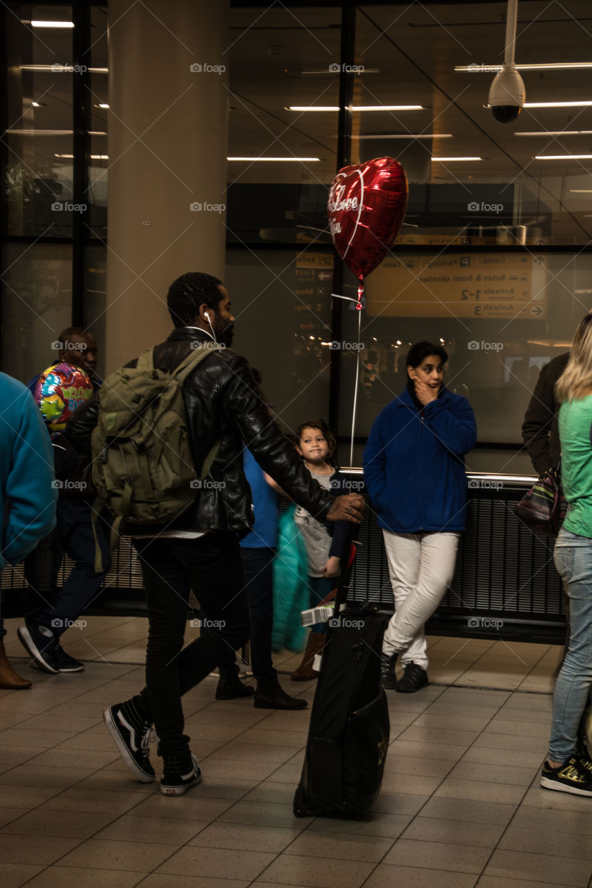 A man waiting for his love on the airport