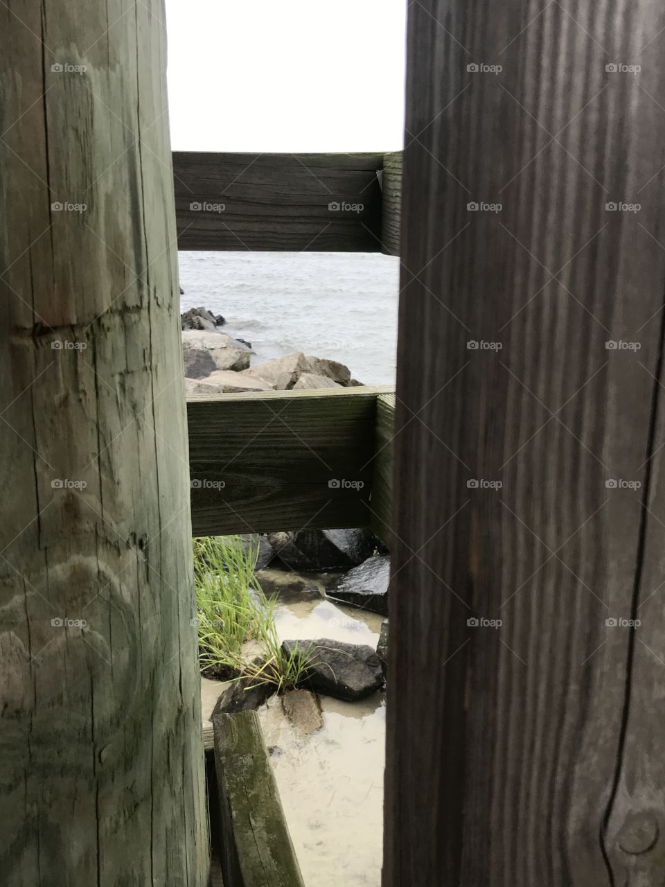 Looking through the pier.