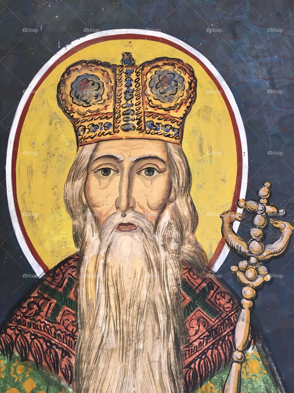 Saint Ierarh Sava Brancovici fresco, Radu Voda Monastery, Bucharest