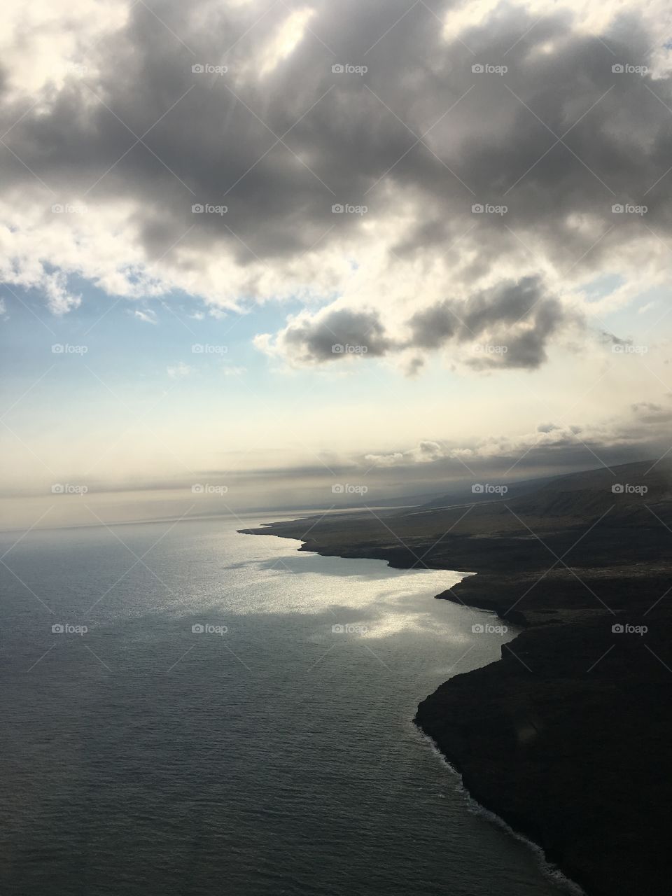 Hawaii coast from above
