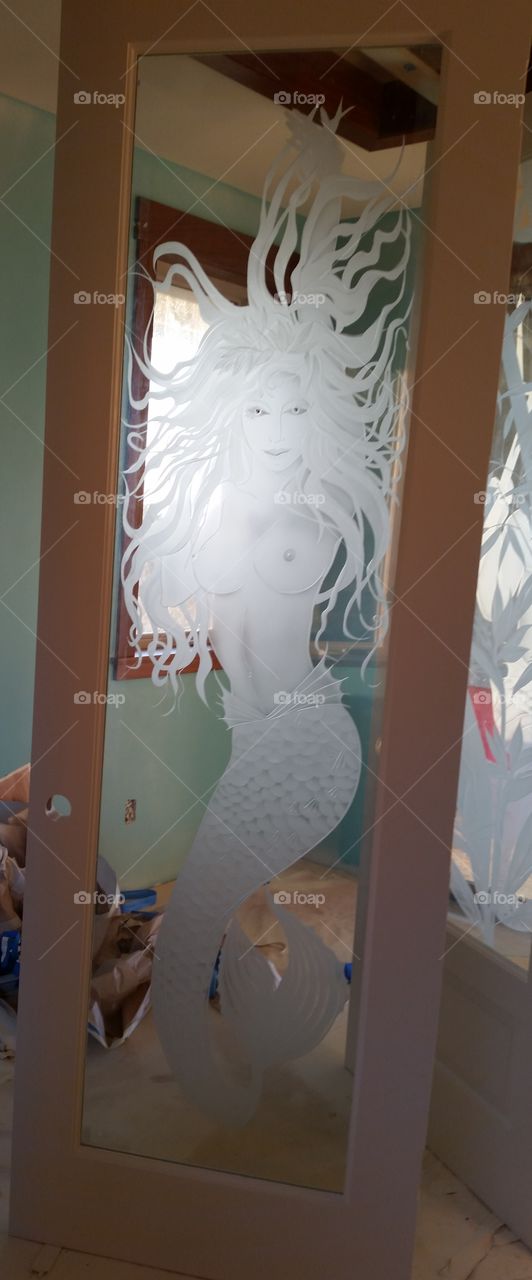mermaid bathroom door