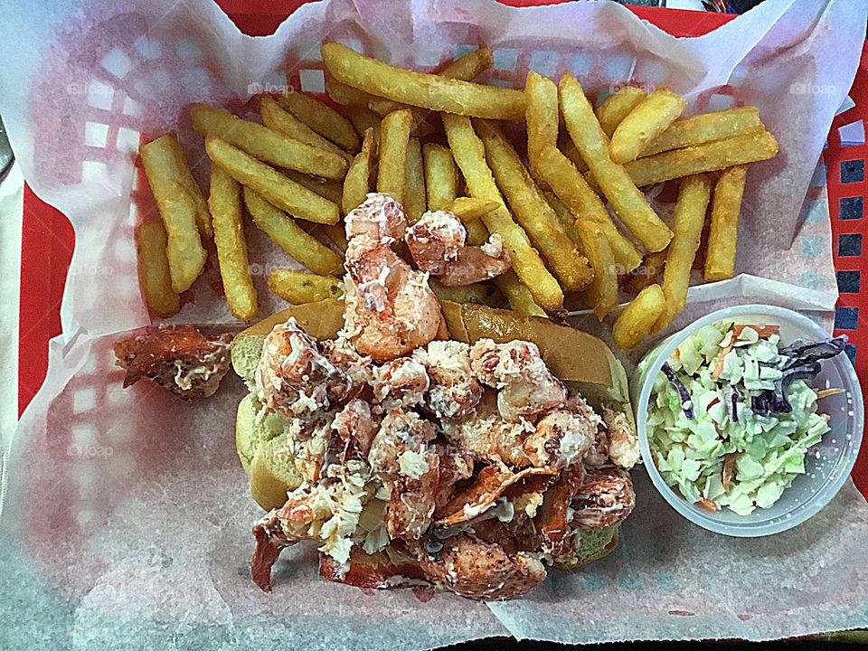 Favorite sandwich - Lobster Roll, coleslaw and Fries