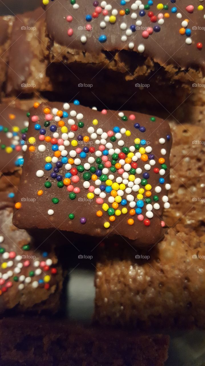 Chocolate covered brownie bite
