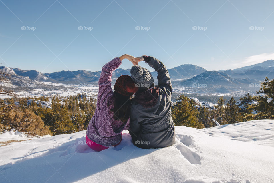 Hanging out with friends in the snow