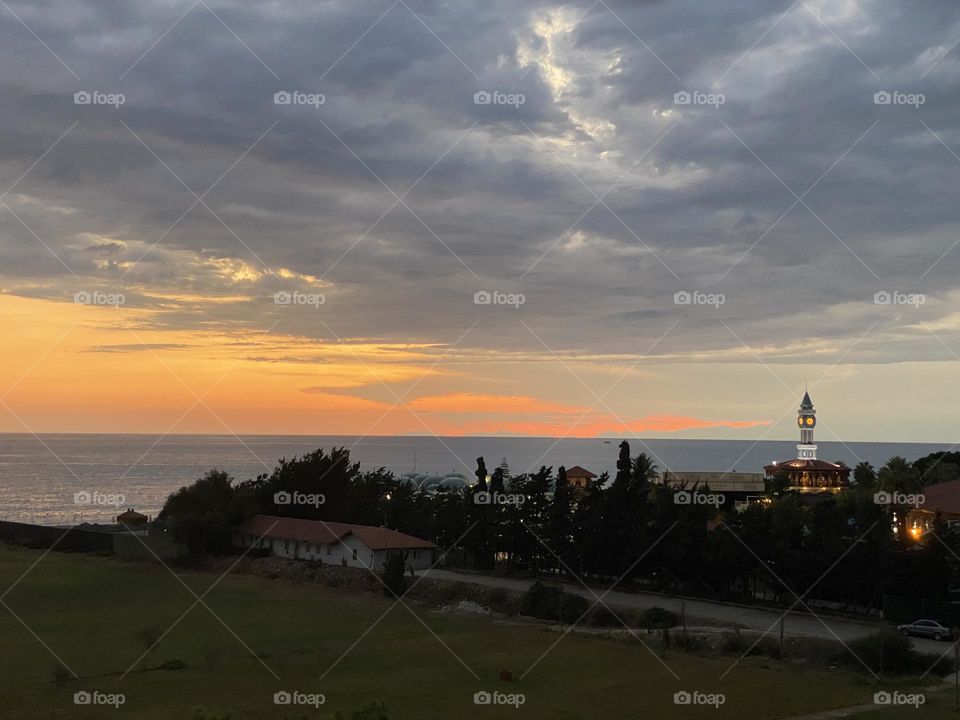 Beautiful sunset over the sea 