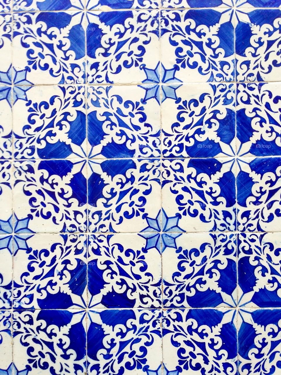 Blue and white Portuguese tiles 