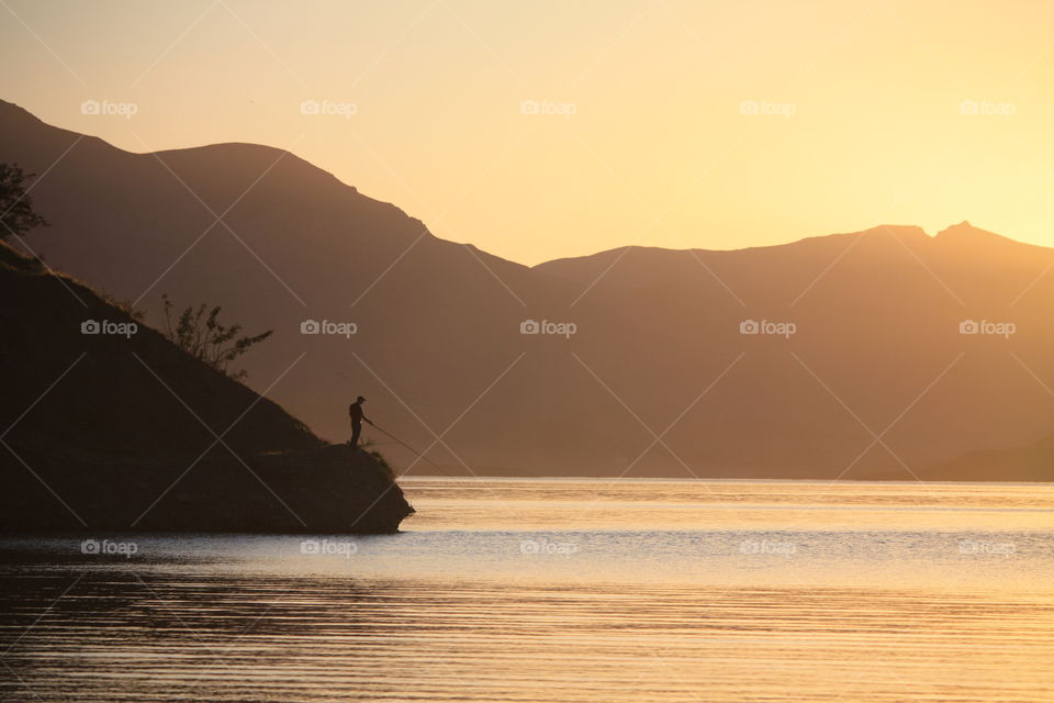 Taleghan lake. Amazing sunset. 