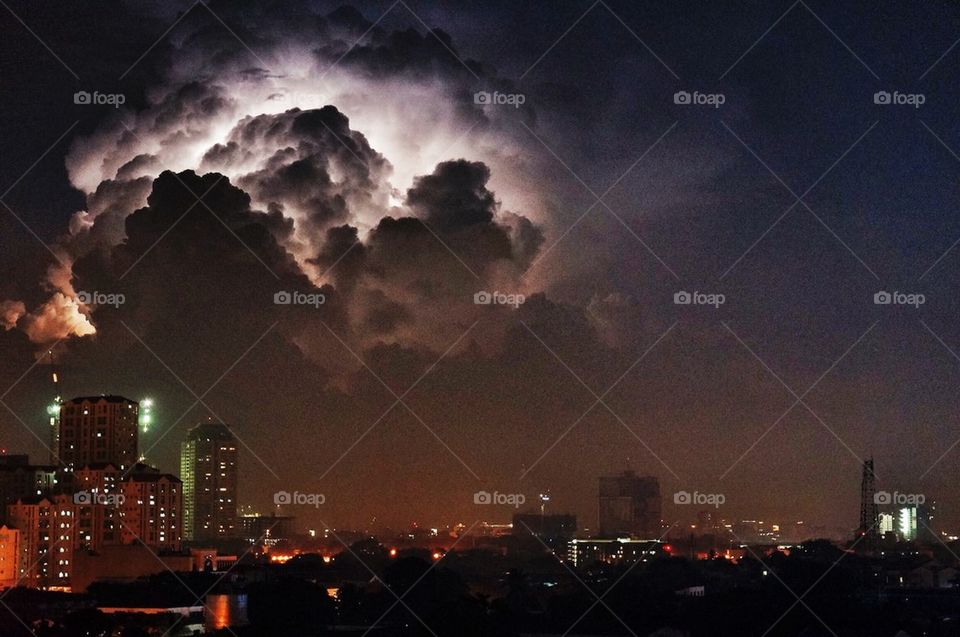 Lightning in the clouds