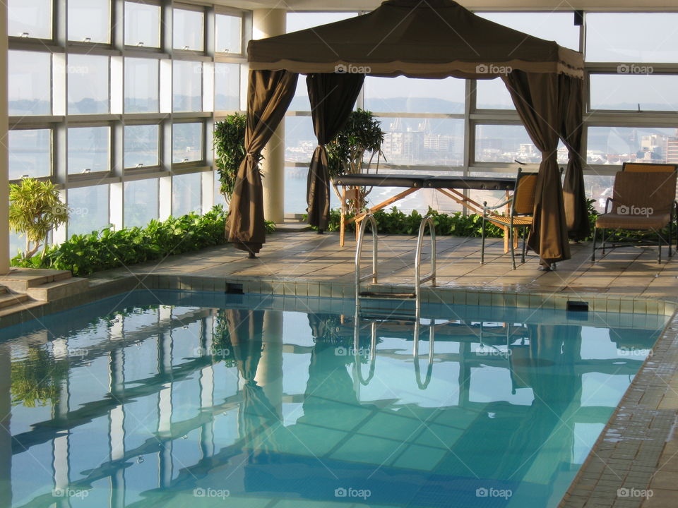 swimming pool. This pool is in the top of the Garden Court hotel in durban