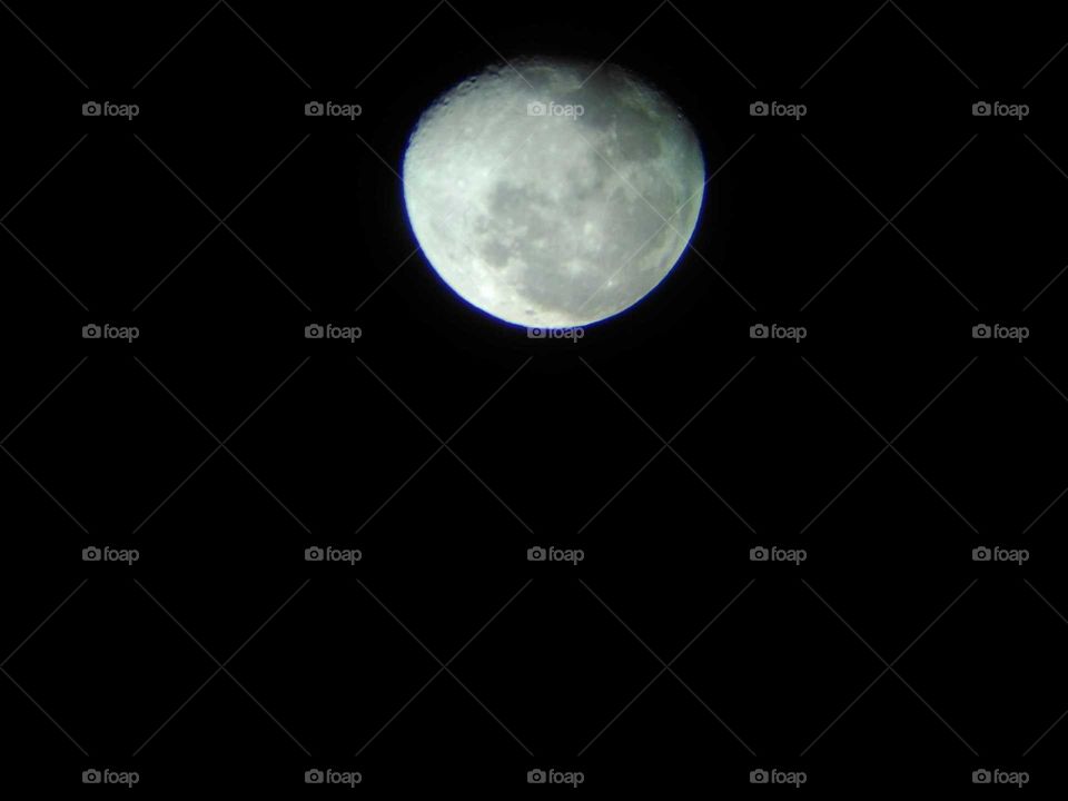 moon through a telescope