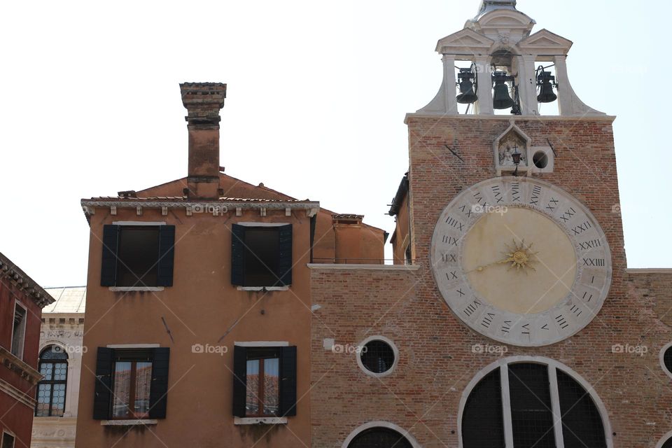 Clock on old church 