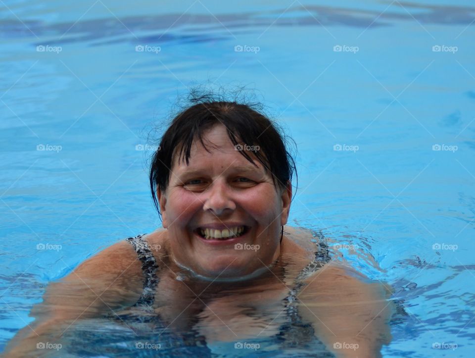 my wonderful wife in the pool