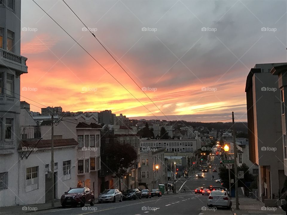 Russian Hill sunset, San Francisco 