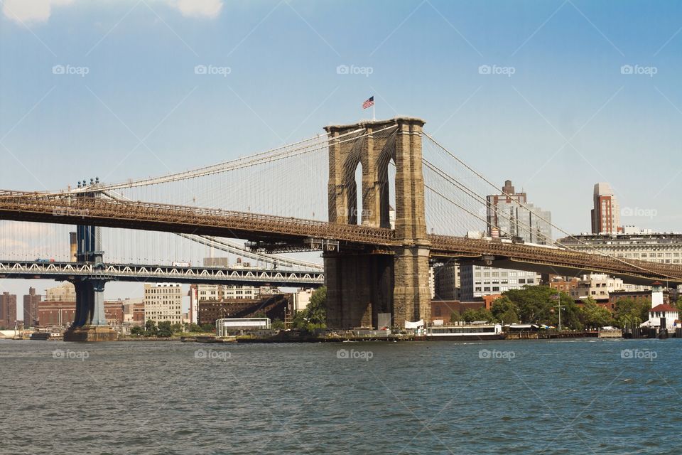 Brooklyn bridge. Iconic NYC view from the Brooklyn bridge 