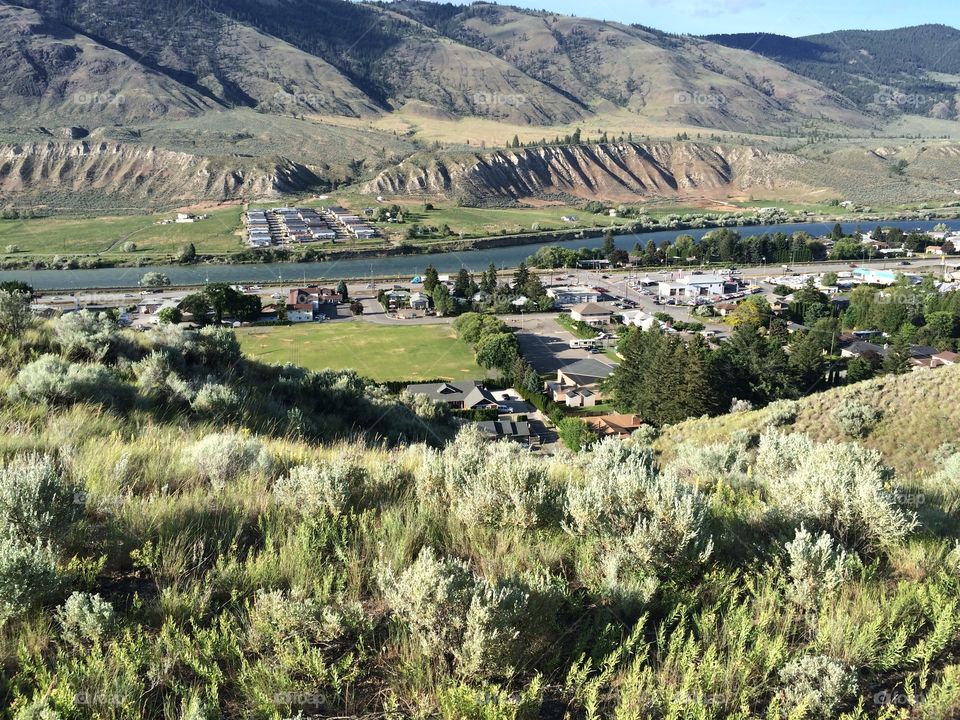 Beautiful scenic mountain view of Kamloops city