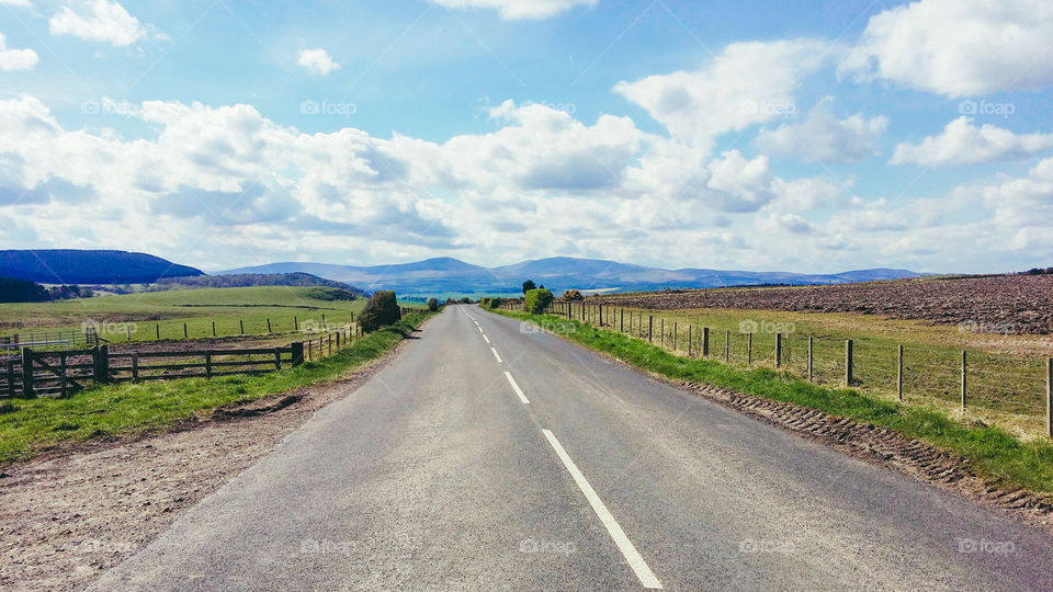 Road to the Cheviot Hills Northumberland