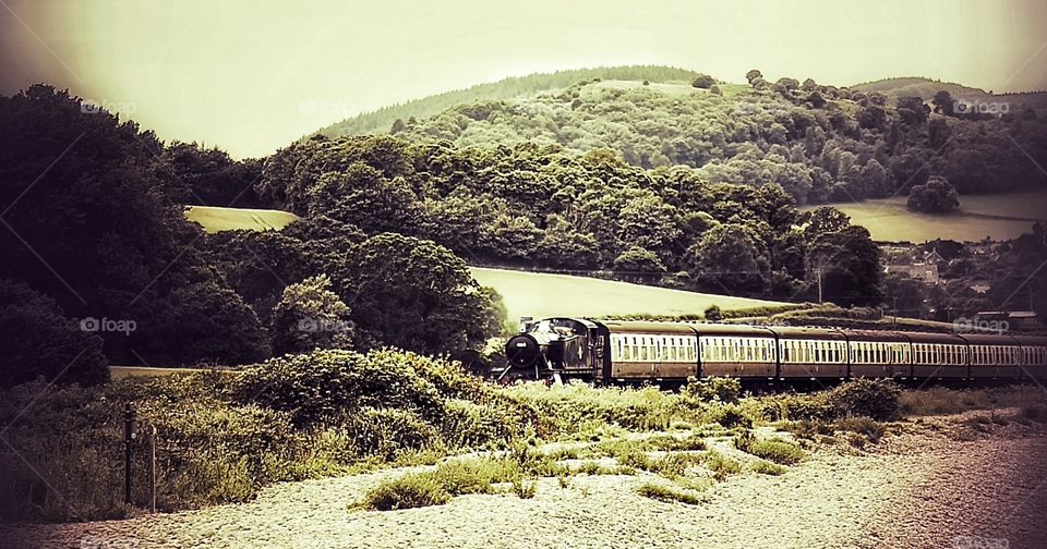 Train. Heritage steam railway
