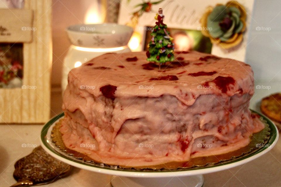 Strawberry Christmas Cake