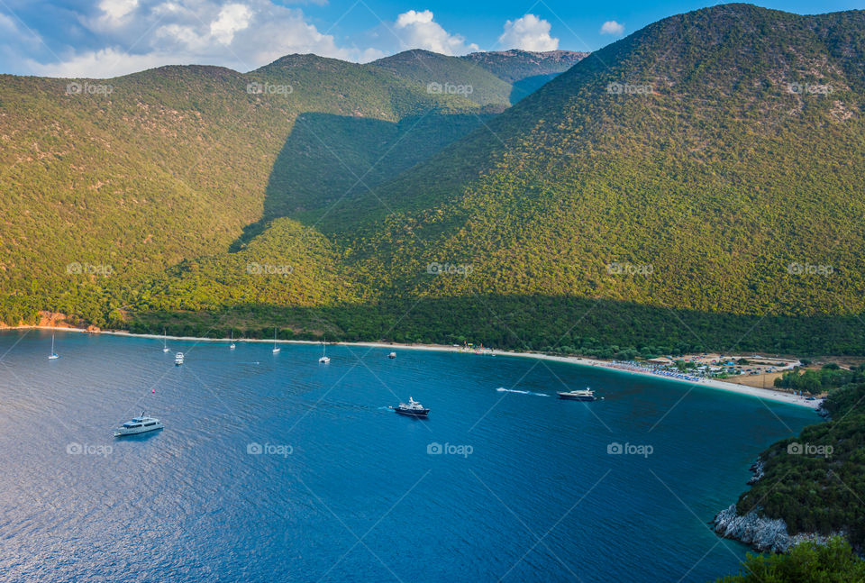 Scenic view of antisamos beach