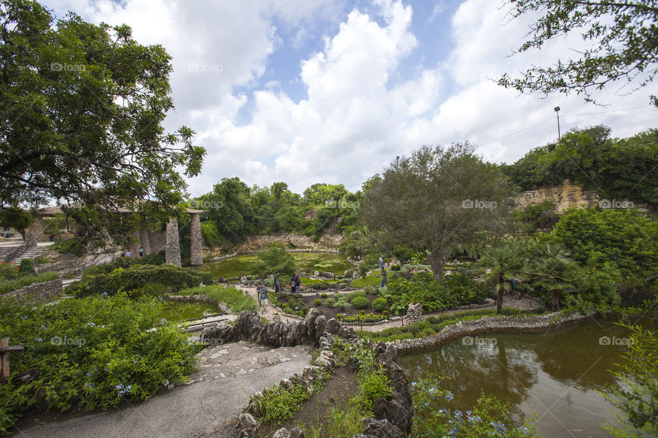 Japnese garden. Park in San Antonio 