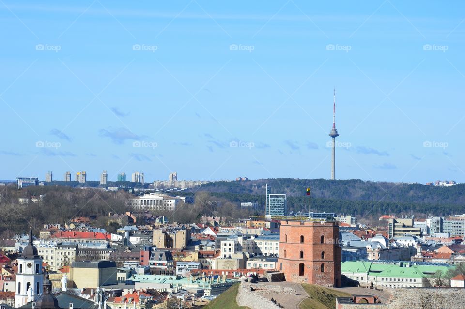 Vilnius, three crosses hill, Lithuania, clear day