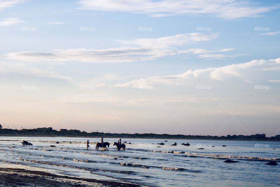 Horseback riding on the beach