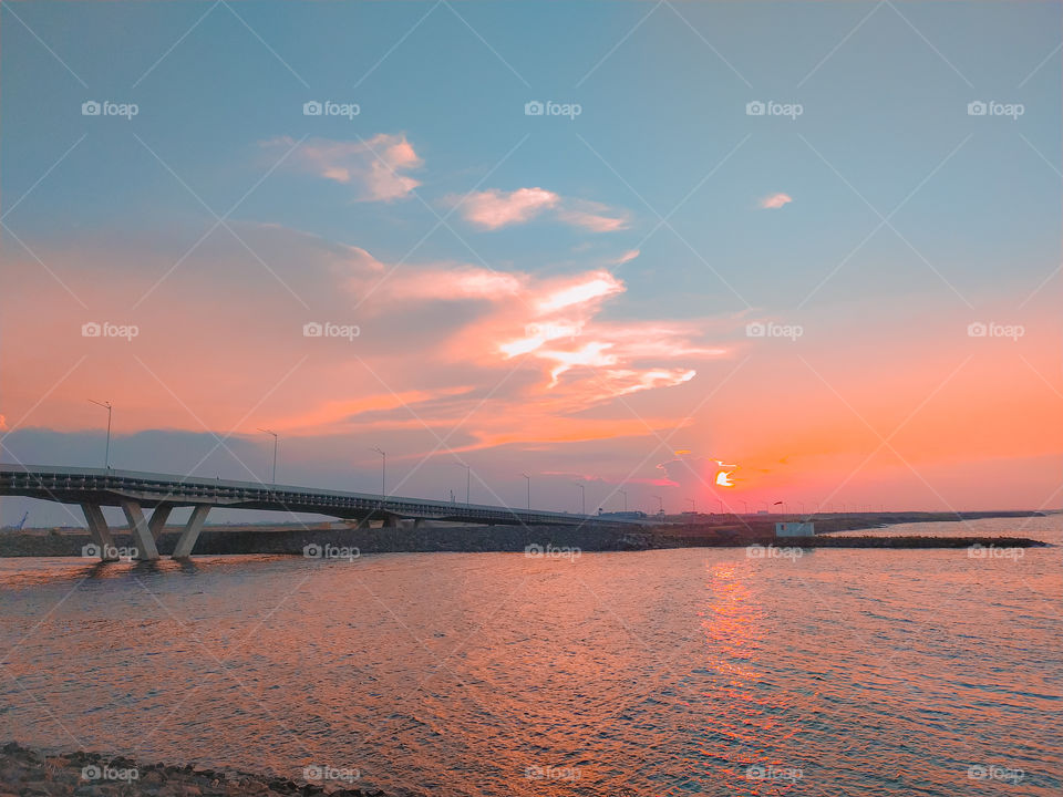 Still sunset at Pantai Indah Kapuk (PIK) Jakarta, Indonesia