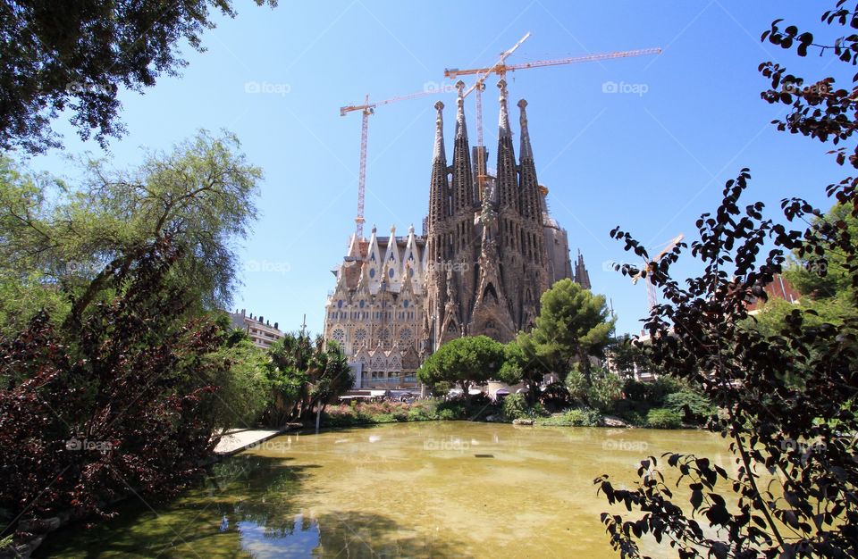 Views of sagrada familia in Barcelona 