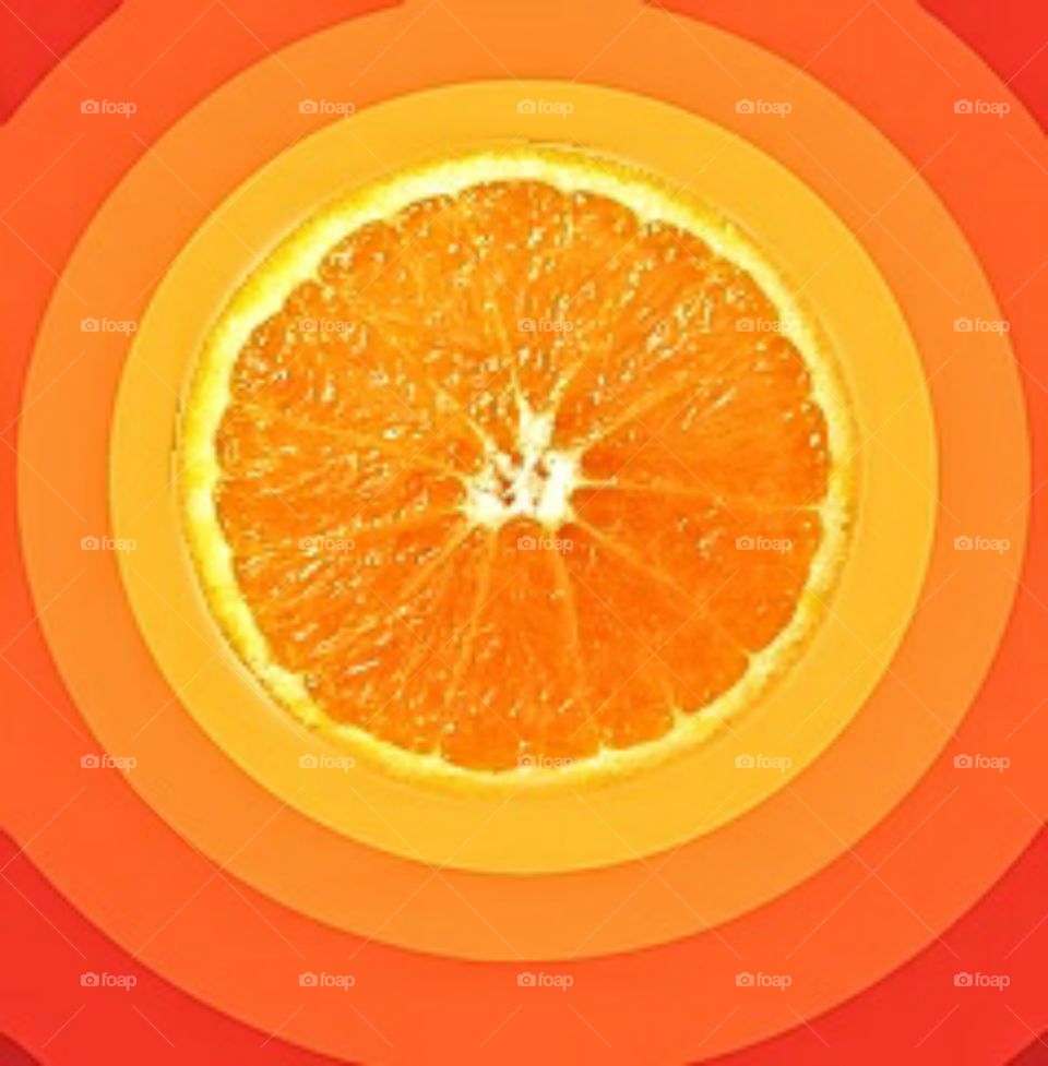 fresh orange with orange and red background