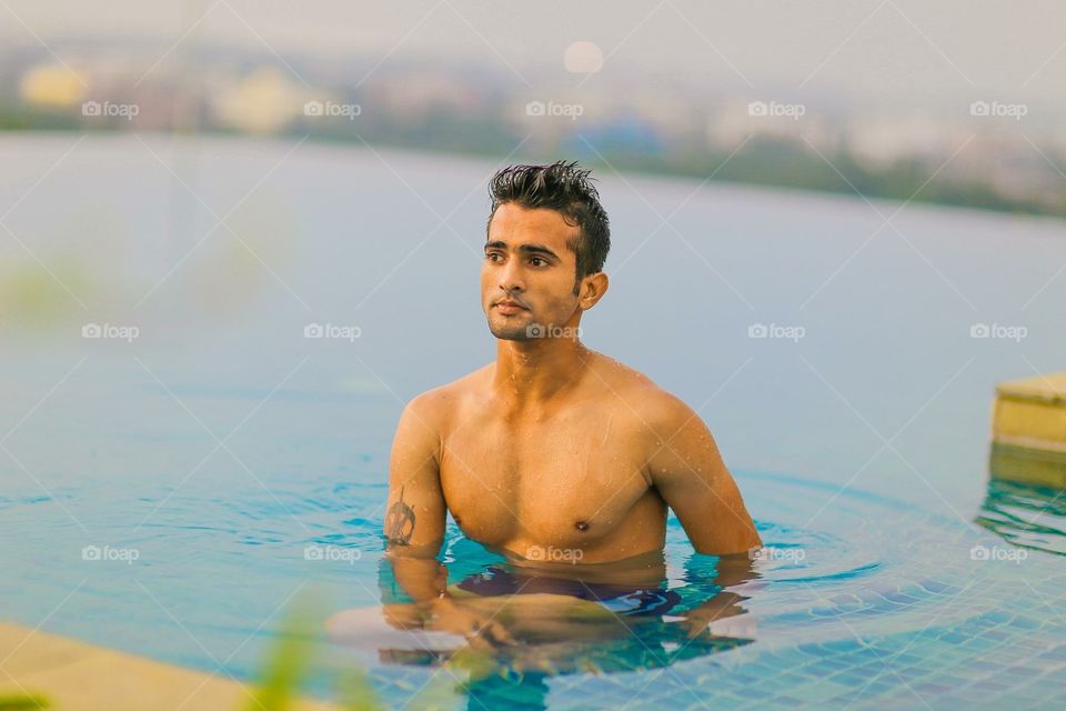 Indian model in pool. Indian Model in Swimming Pool