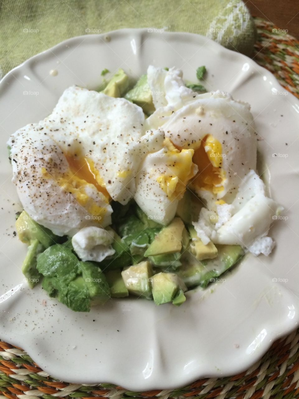 Poached eggs and avo